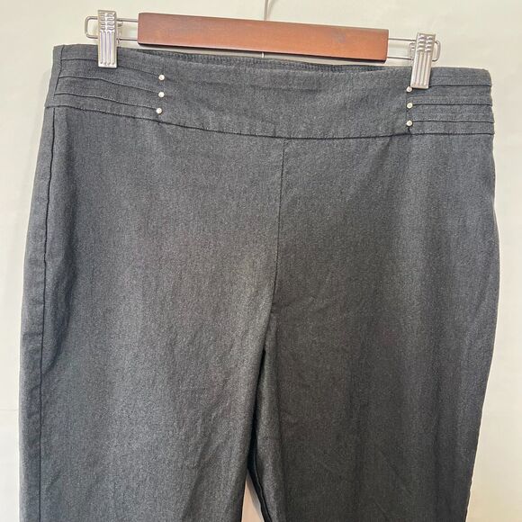 JM Collection Women's Gray High Rise Straight Leg Dress Pants Size Large - Picture 1 of 8